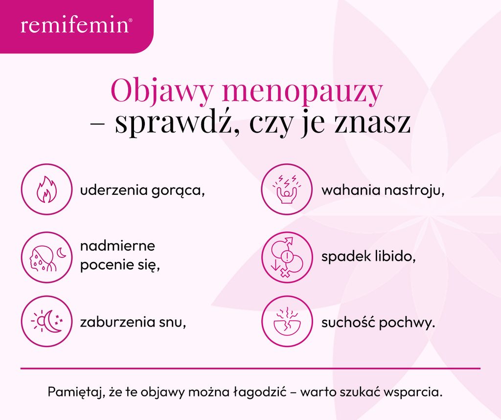Objawy menopauzy â sprawdź, czy je znasz